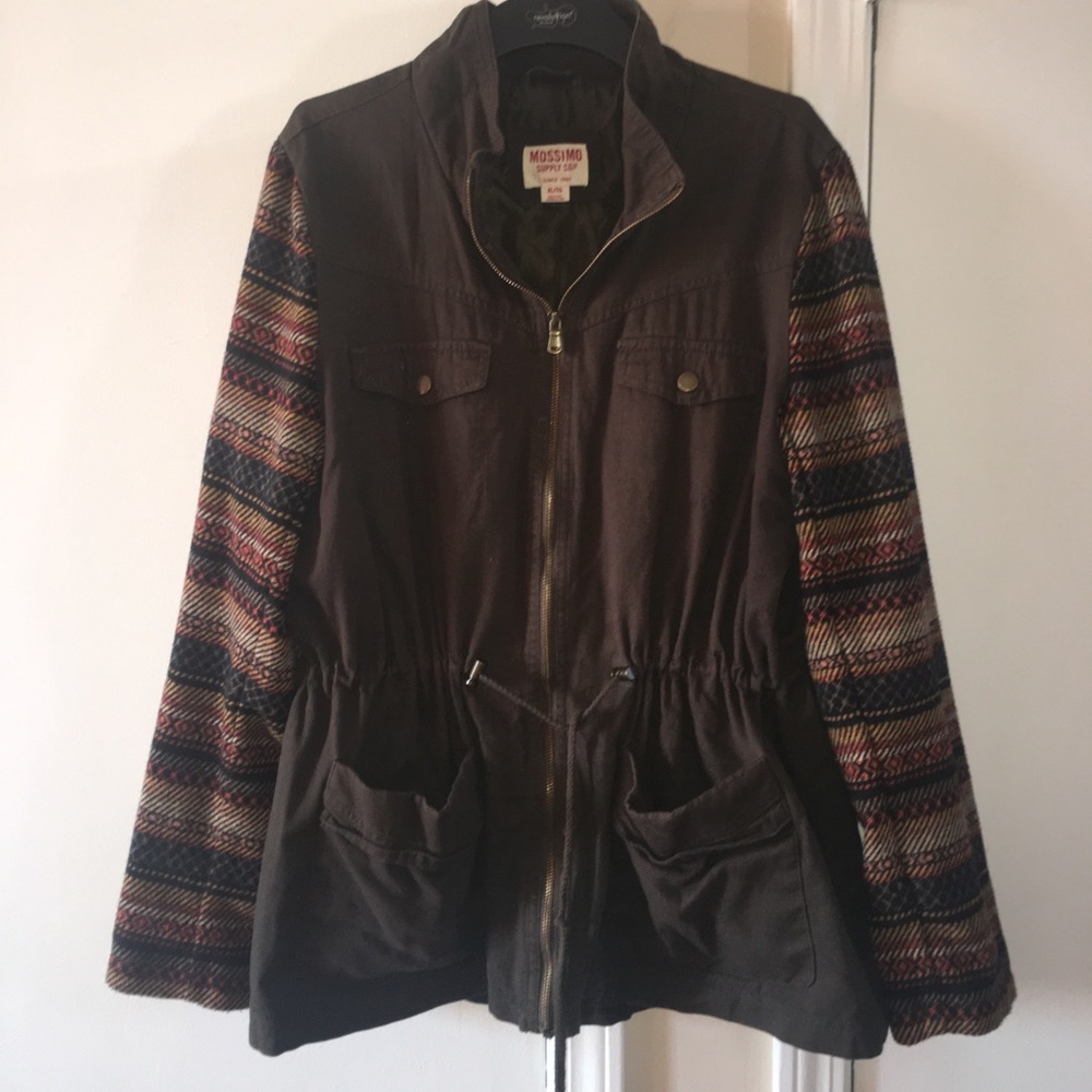 XL green and brown mossimo jacket